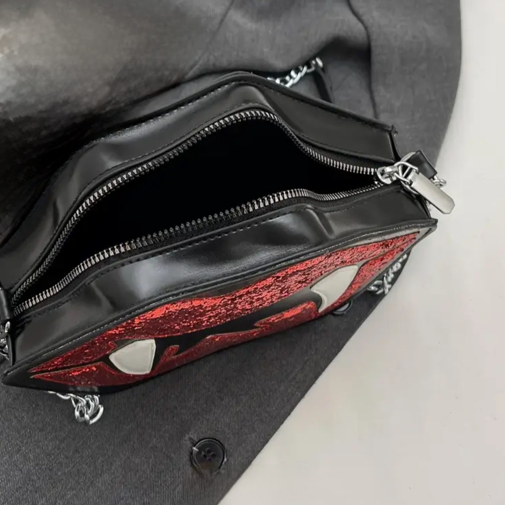 Vampire Lips Red Glitter Purse - Picture 3 of 4